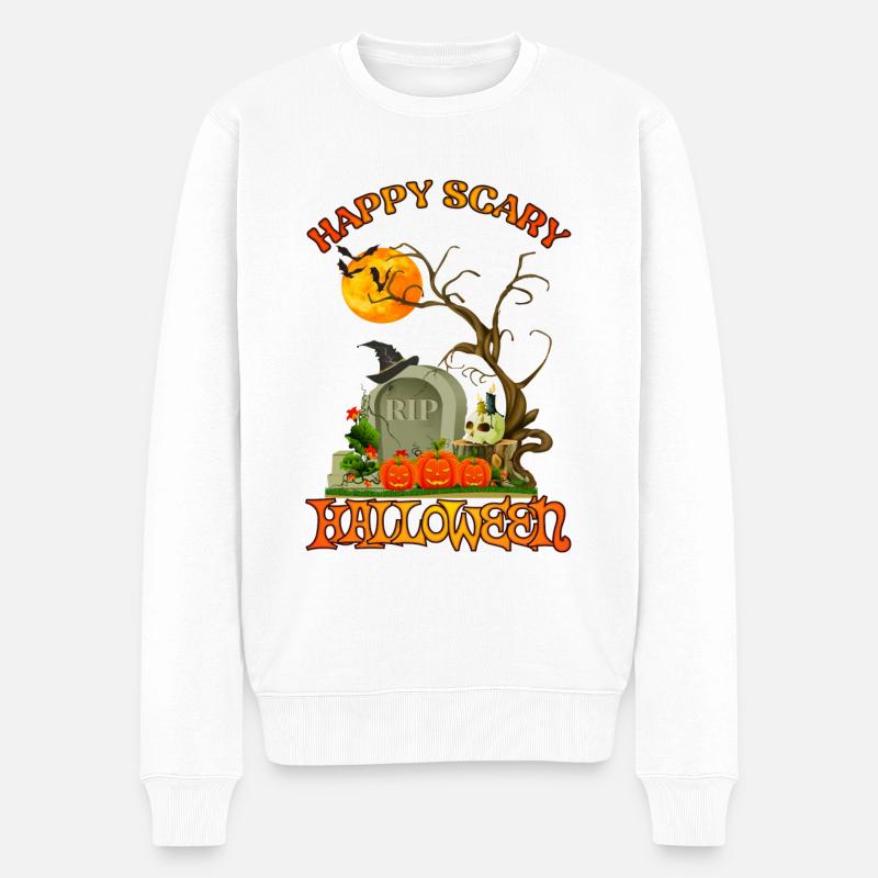 HALLOWEEN - JOYEUX HALLOWEEN - Pull Premium bio Homme - blanc