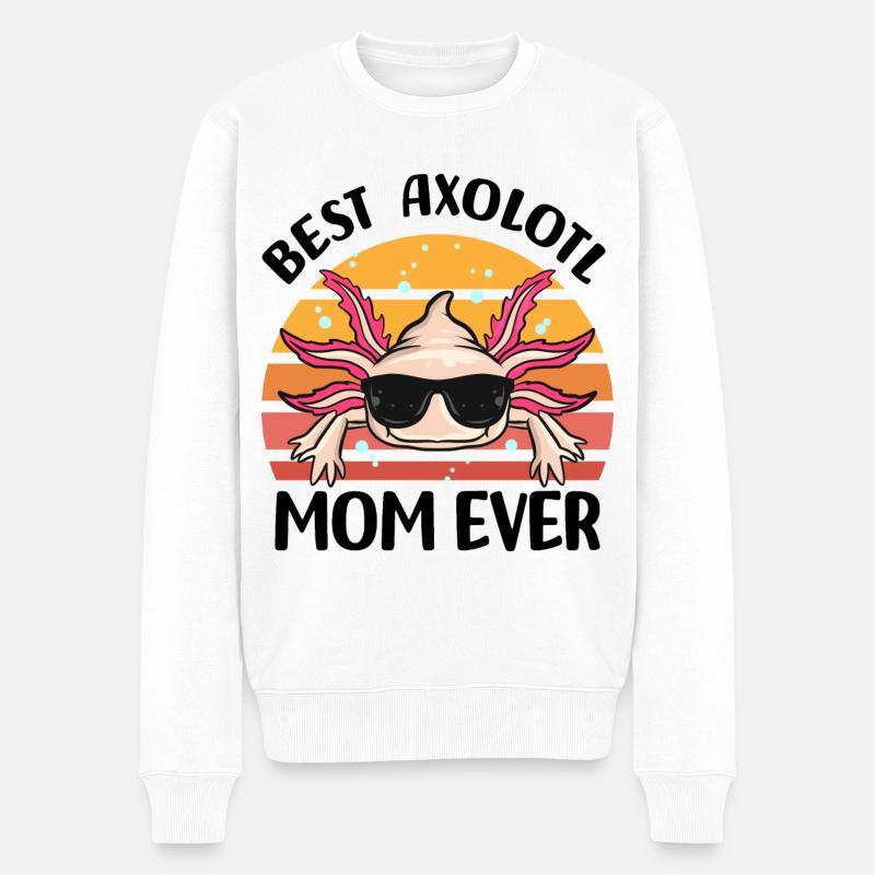 Axolotl - Männer Premium Bio Pullover - Weiß