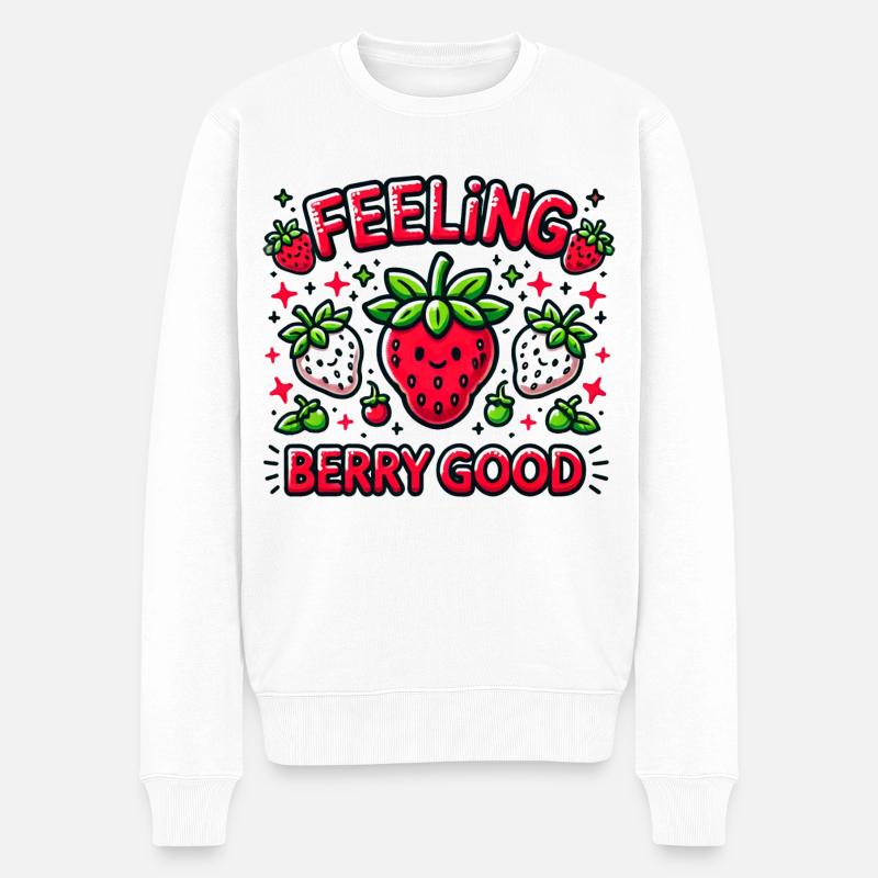 Feeling Berry Good - Männer Premium Bio Pullover - Weiß