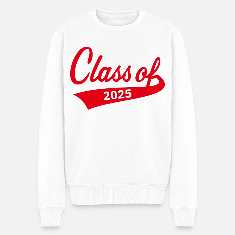 Class Of 2025 (Abschlussklasse Schulabschluss Red) - Männer Premium Bio Pullover - Weiß