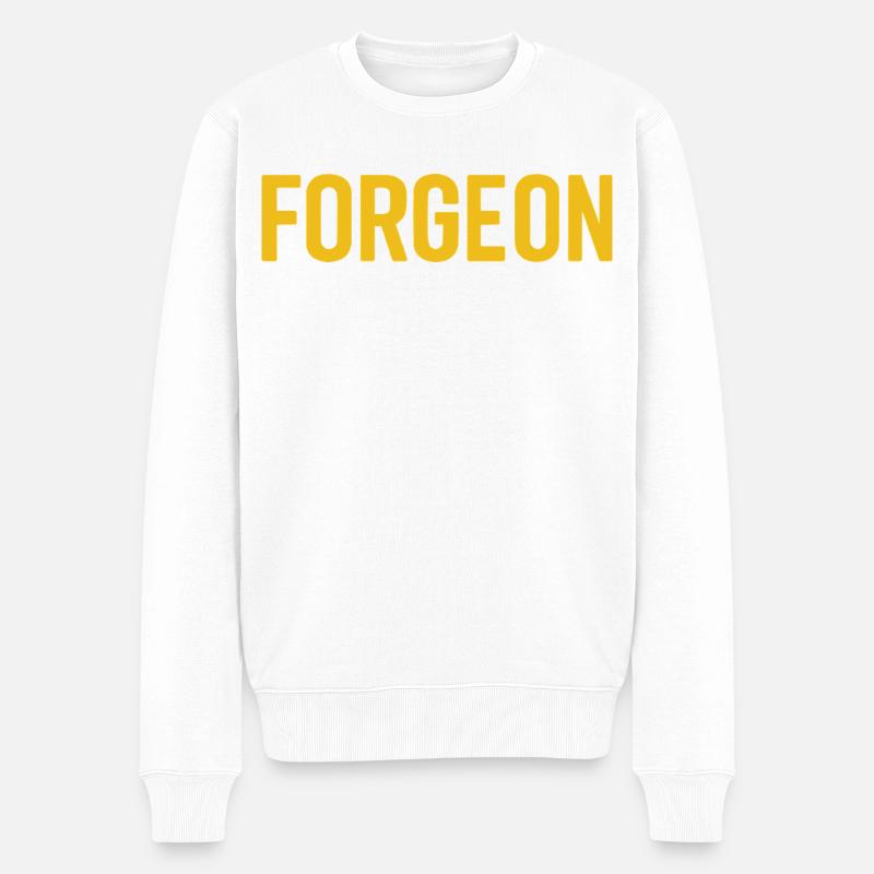 ForgeOn – Bleiben Sie unerbittlich - Männer Premium Bio Pullover - Weiß