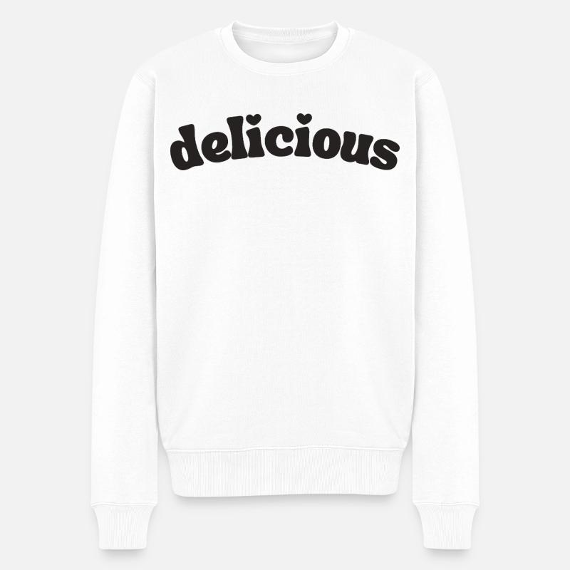 Delicious - Männer Premium Bio Pullover - Weiß