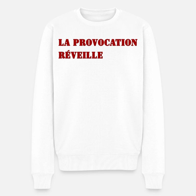 PROVOKATION ERWACHT - Männer Premium Bio Pullover - Weiß