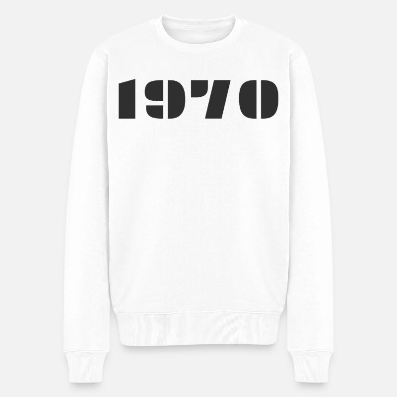 1970 - Männer Premium Bio Pullover - Weiß