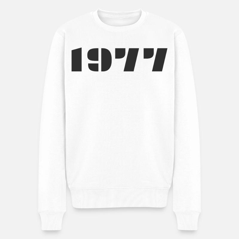 1977 - Männer Premium Bio Pullover - Weiß