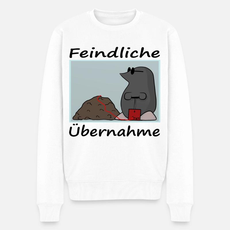 lustiger Maulwurf, mir reichts, Garten, Statement - Männer Premium Bio Pullover - Weiß
