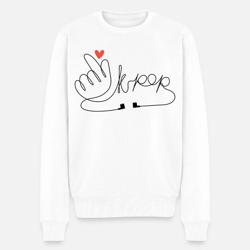 K-pop Korean Pop - Männer Premium Bio Pullover - Weiß