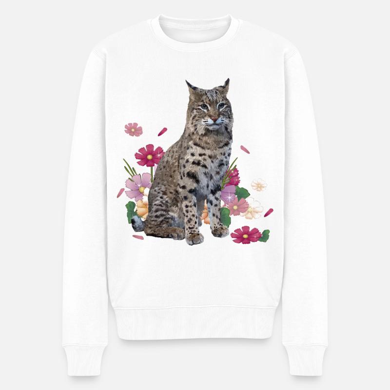 Luchs - Männer Premium Bio Pullover - Weiß