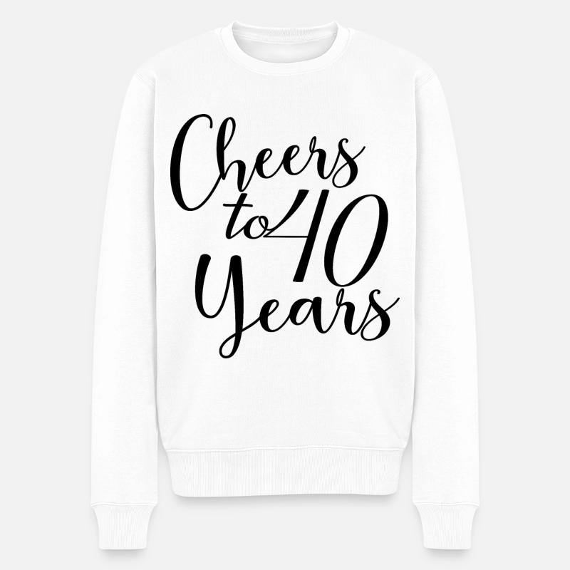 Prost auf 40 Jahre 40-jähriges Jubiläum - Männer Premium Bio Pullover - Weiß