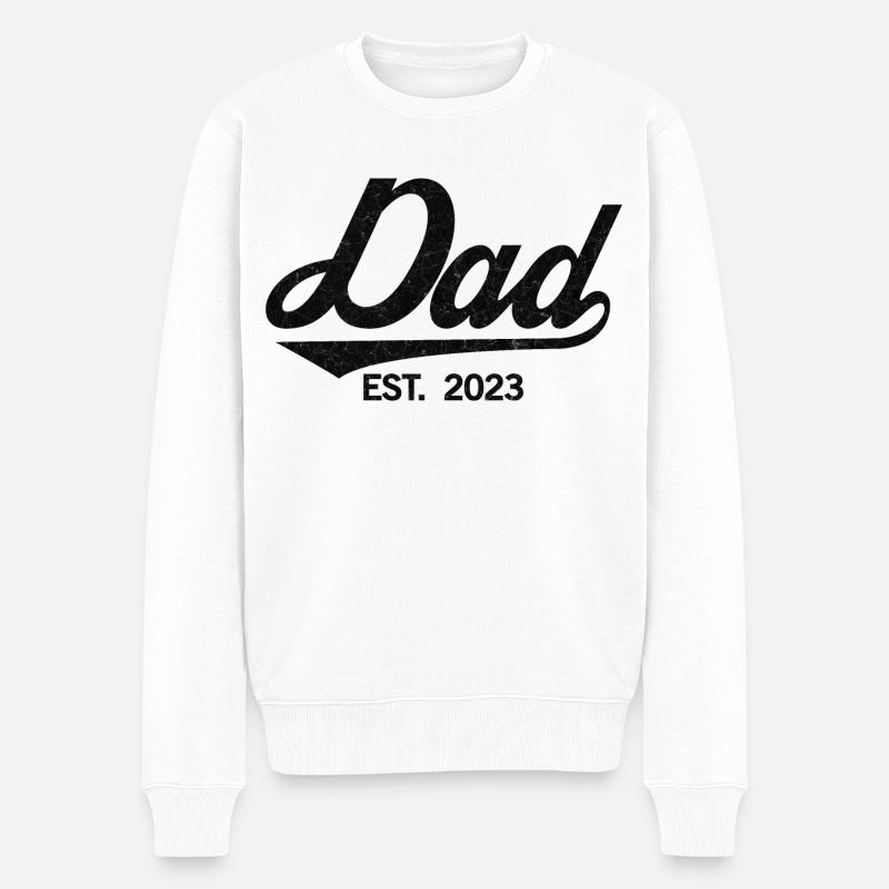 2023, Dad To Be, Schwangerschaftsankündigung - Männer Premium Bio Pullover - Weiß