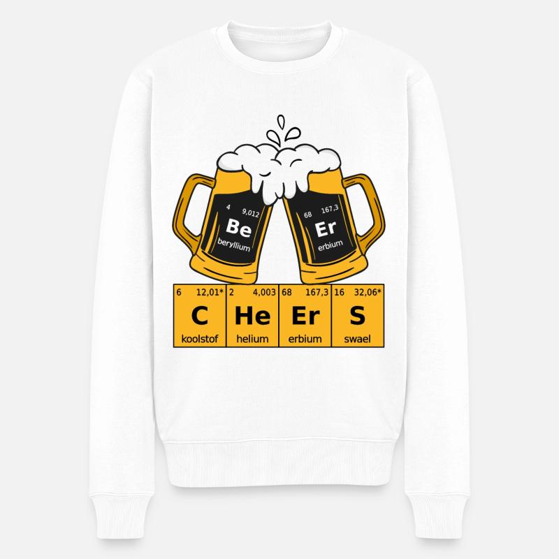 Tableau périodique de la bière - Pull Premium bio Homme - blanc