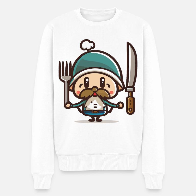Thanksgiving-Pilger - Männer Premium Bio Pullover - Weiß