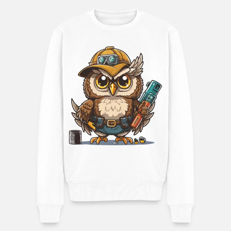 Eulenholz-Werke - Männer Premium Bio Pullover - Weiß