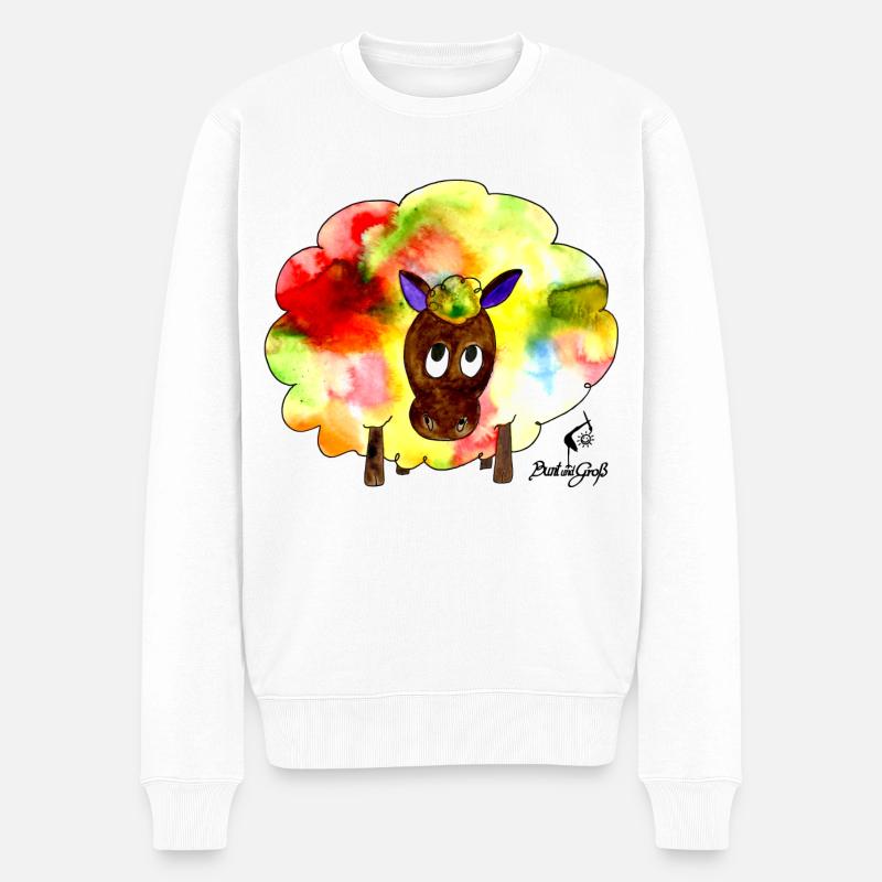 Regenbogenschaf - Männer Premium Bio Pullover - Weiß