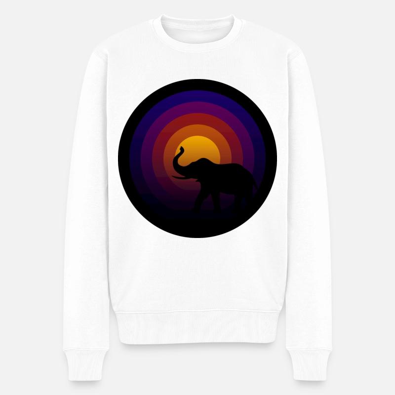 Disque vinyle avec sillon d’éléphant - Pull Premium bio Homme - blanc