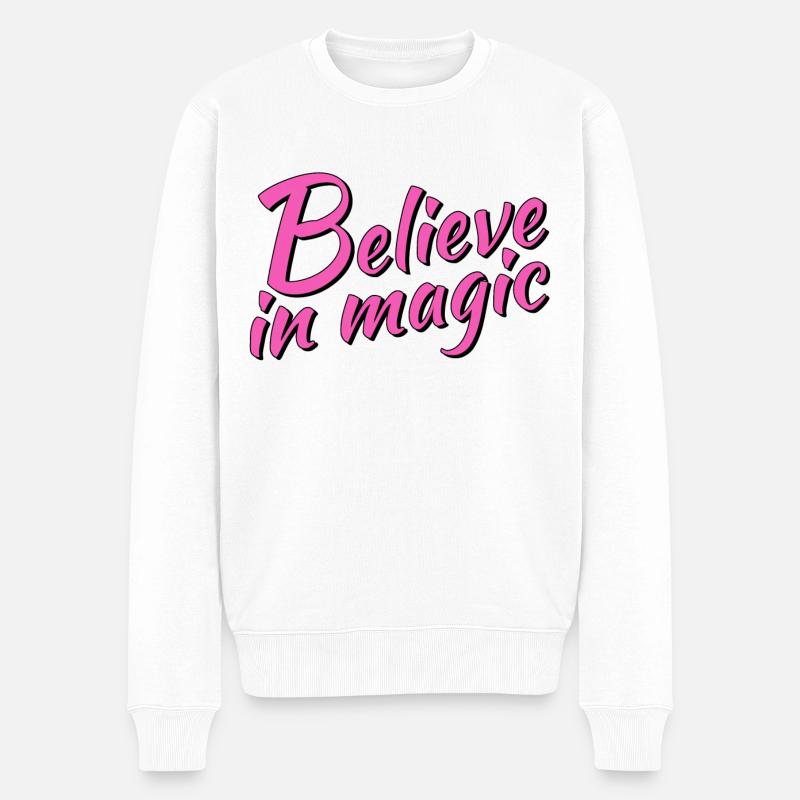 Believe in magic - Männer Premium Bio Pullover - Weiß