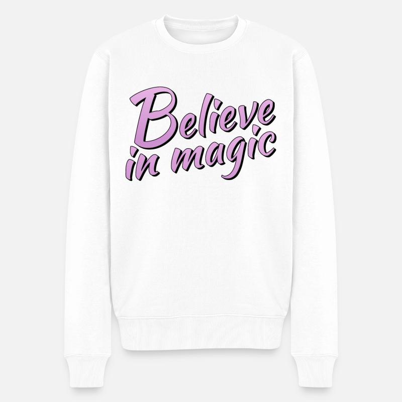 Believe in magic - Männer Premium Bio Pullover - Weiß
