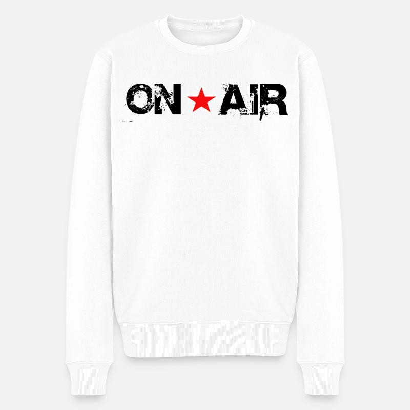 Immer auf Sendung - Männer Premium Bio Pullover - Weiß