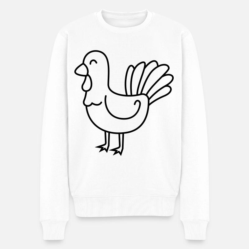 Truthan Comic Tier - Männer Premium Bio Pullover - Weiß