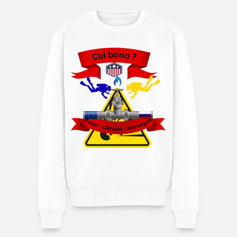 Cui bono Pipeline - Männer Premium Bio Pullover - Weiß