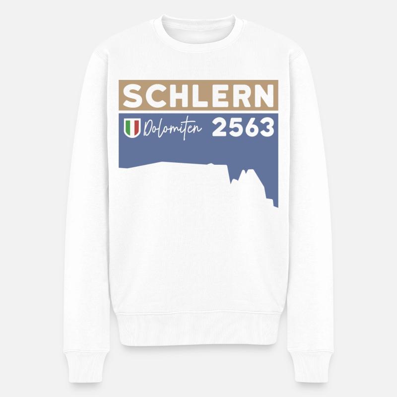Schlern Sciliar Dolomiten Höhe Wanderung Südtirol - Männer Premium Bio Pullover - Weiß
