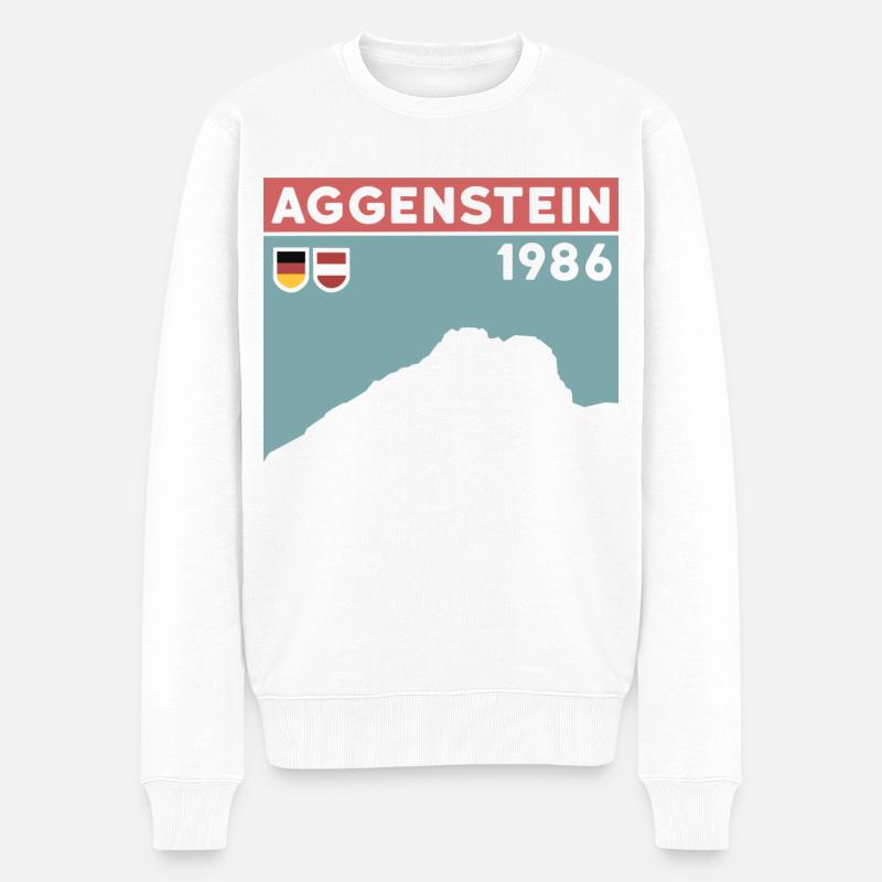 Aggenstein Gipfel Tour Grän Wandern mit Kindern - Männer Premium Bio Pullover - Weiß