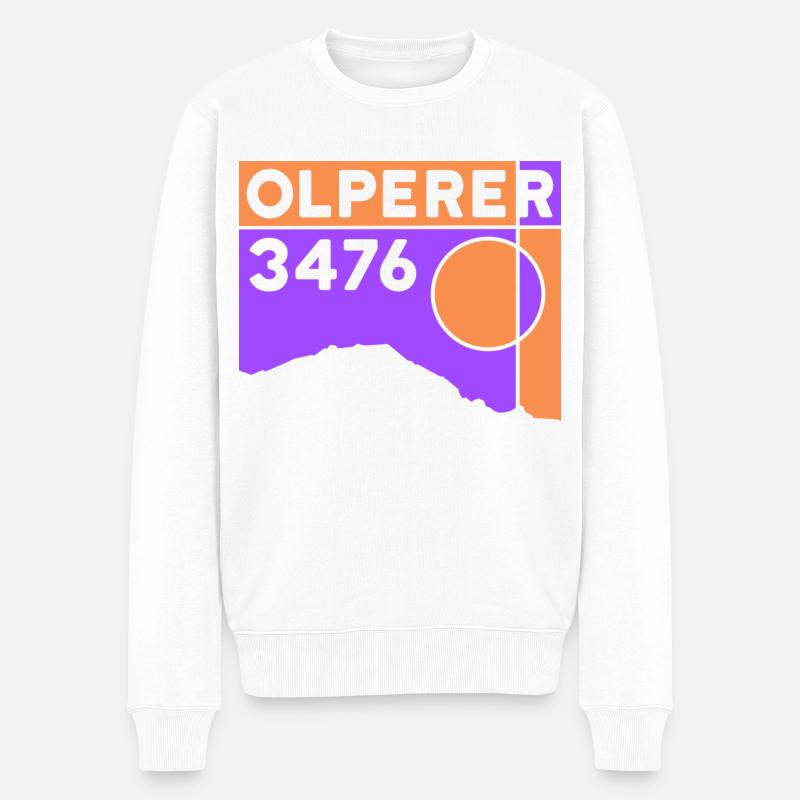 Randonnée de traversée du pont de l’arête nord d’Olperer - Pull Premium bio Homme - blanc