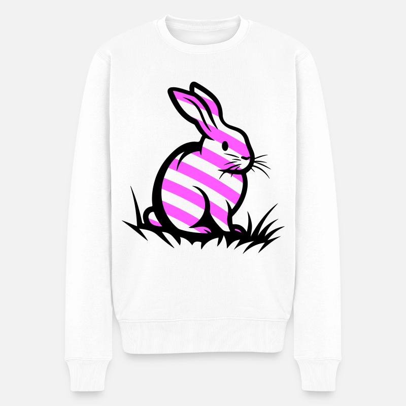 Lapin de Pâques Pâques - Pull Premium bio Homme - blanc