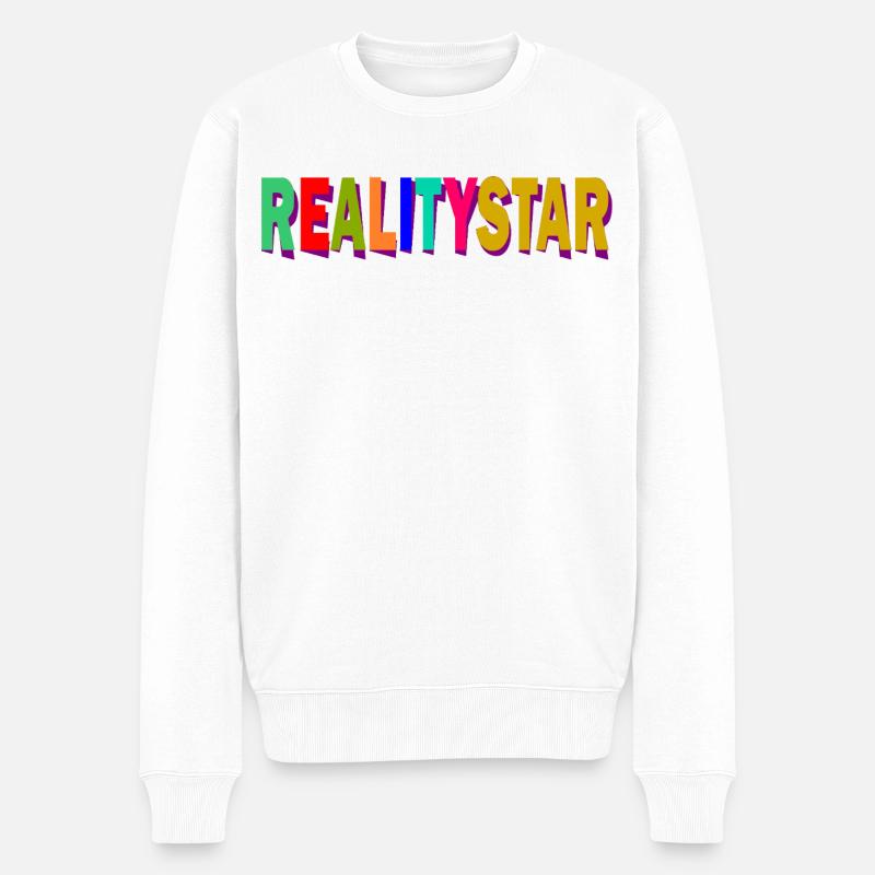 RealityStar Farbexplosion - Männer Premium Bio Pullover - Weiß