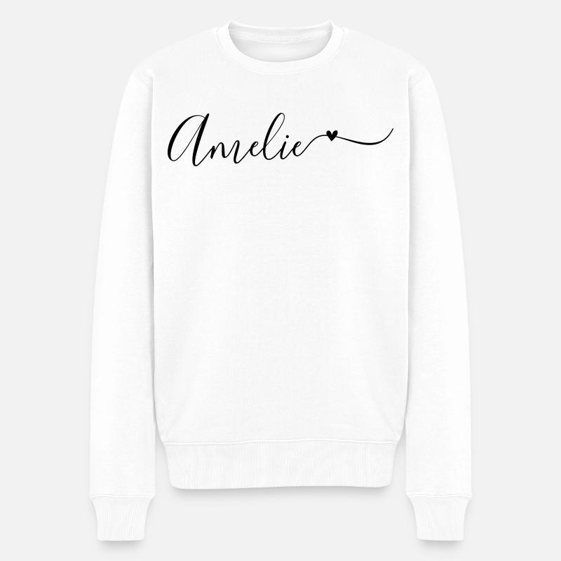 Amelie Name Vorname Dekorativ - Männer Premium Bio Pullover - Weiß