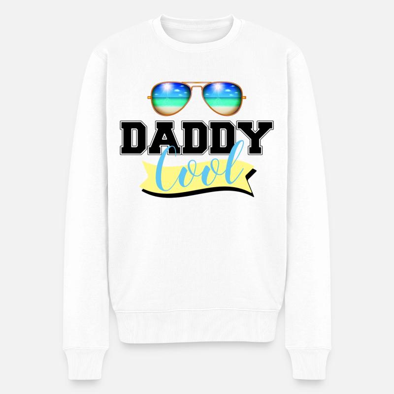 DADDY COOL - COOL DADDY - Männer Premium Bio Pullover - Weiß