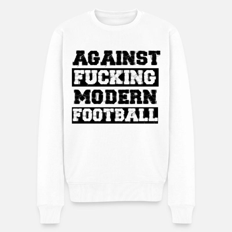 Against Modern Football - Männer Premium Bio Pullover - Weiß