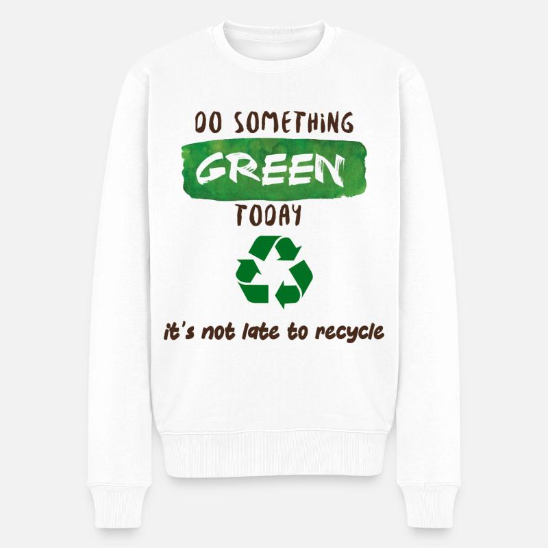 Welt-Recycling-Tag - Männer Premium Bio Pullover - Weiß