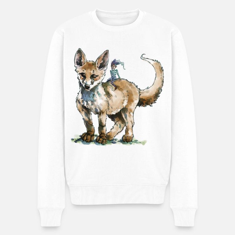 Fuchs und Wille - Männer Premium Bio Pullover - Weiß