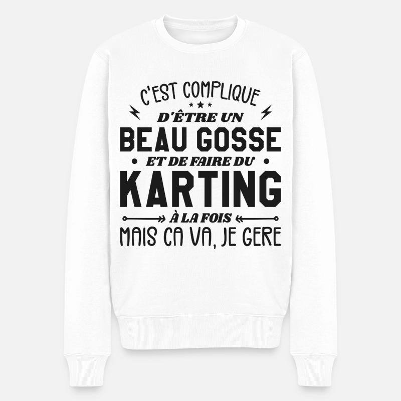 Beaugosse et faire du Karting - Pull Premium bio Homme - blanc