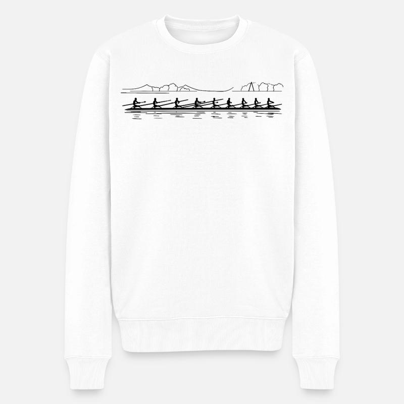 Croquis de l’équipe d’aviron - Pull Premium bio Homme - blanc