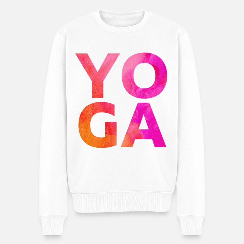 Yoga - Männer Premium Bio Pullover - Weiß