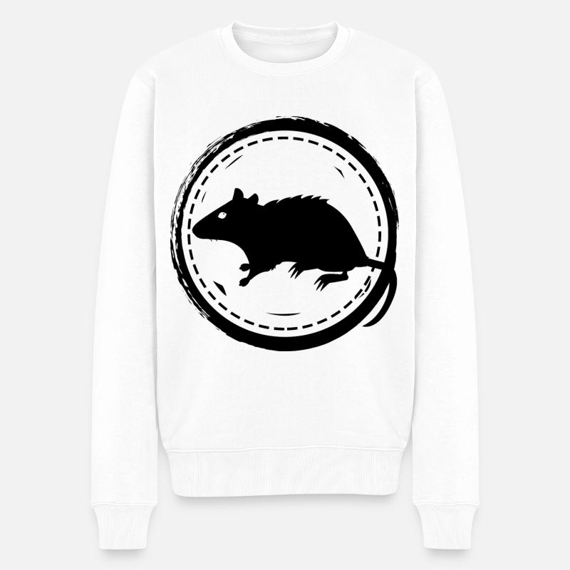 Rat - Rongeur - Pull Premium bio Homme - blanc