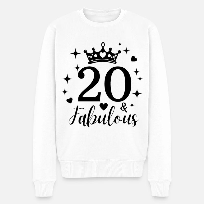 20e anniversaire. fabuleux 20 - Pull Premium bio Homme - blanc