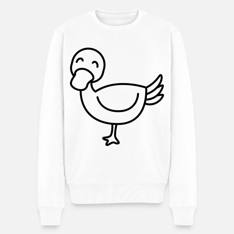 Canard Comic Animal - Pull Premium bio Homme - blanc