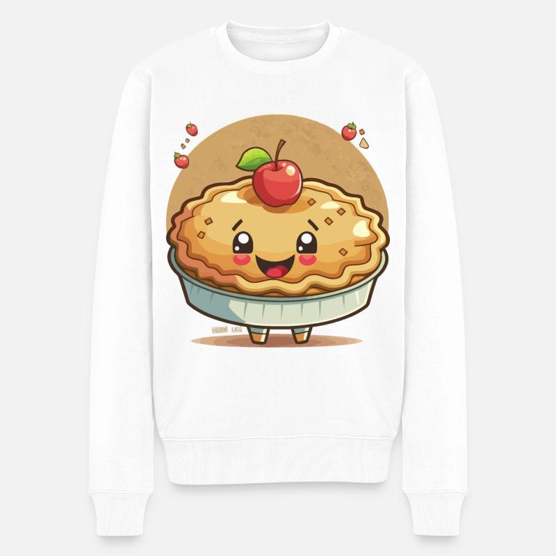 Thanksgiving-Kuchen - Männer Premium Bio Pullover - Weiß