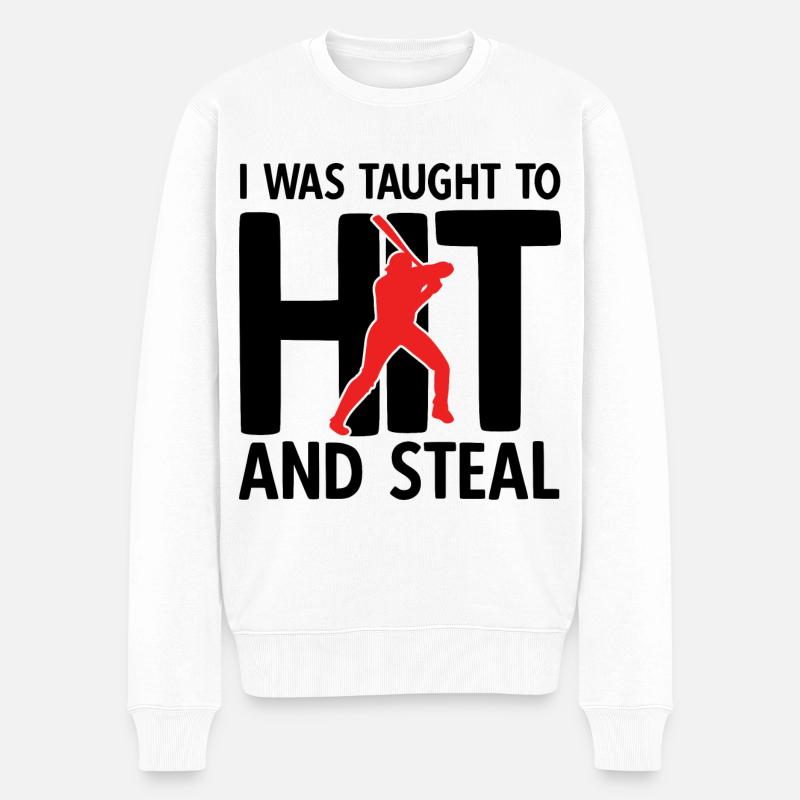 Baseball - Männer Premium Bio Pullover - Weiß