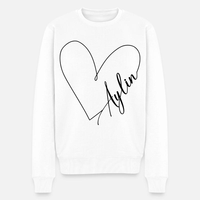 Aylin Nom Heartline - Pull Premium bio Homme - blanc