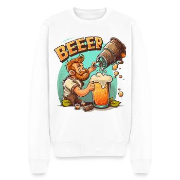Bier - Men's Premium Organic Jumper - white - Front - Thijin (182cm)