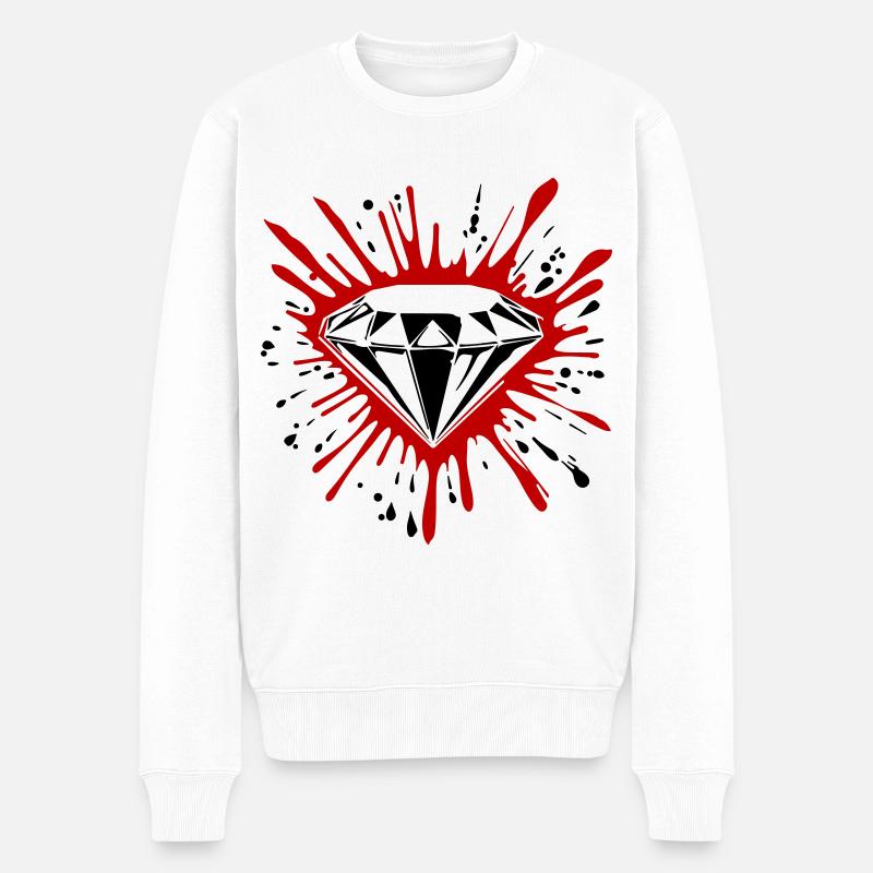 Diamant Symbol Edelstein - Männer Premium Bio Pullover - Weiß