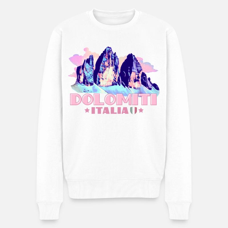 Dolomiti Italia Dolomiten Drei Zinnen Andenken - Männer Premium Bio Pullover - Weiß