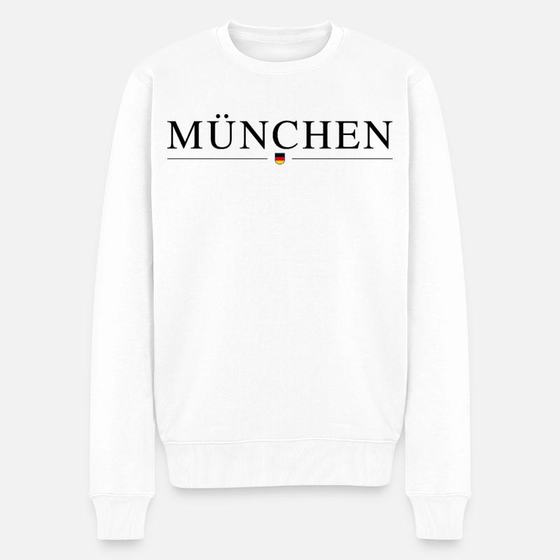 München T-Shirt – Bayerische Lebensfreude - Männer Premium Bio Pullover - Weiß