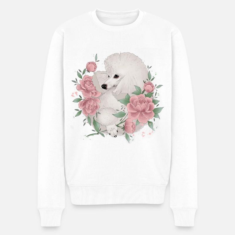 caniche blanc - Pull Premium bio Homme - blanc