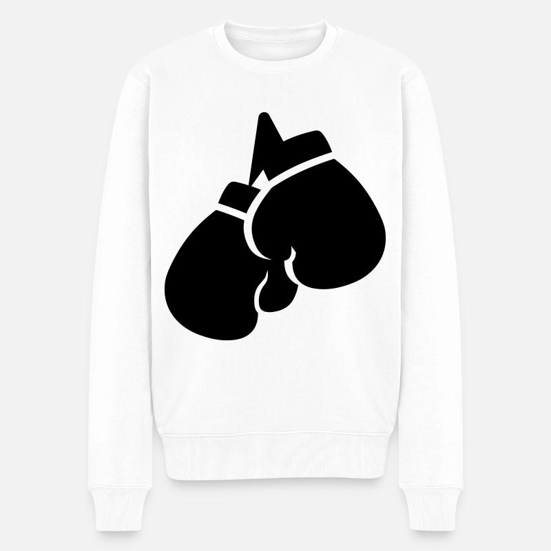 Boxhandschuhe symbol - Männer Premium Bio Pullover - Weiß