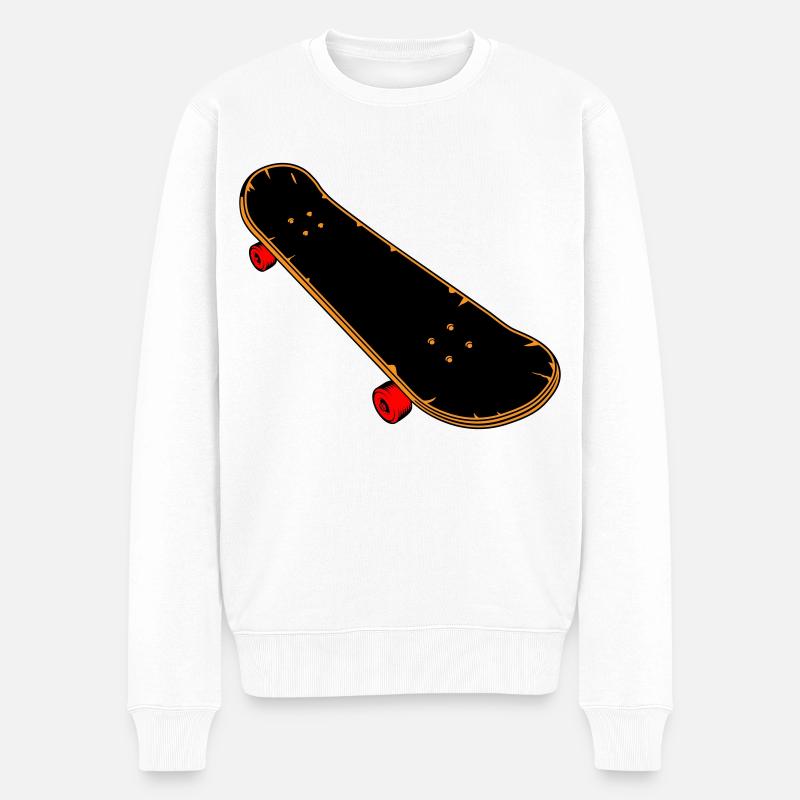 Skateboard Comic - Männer Premium Bio Pullover - Weiß